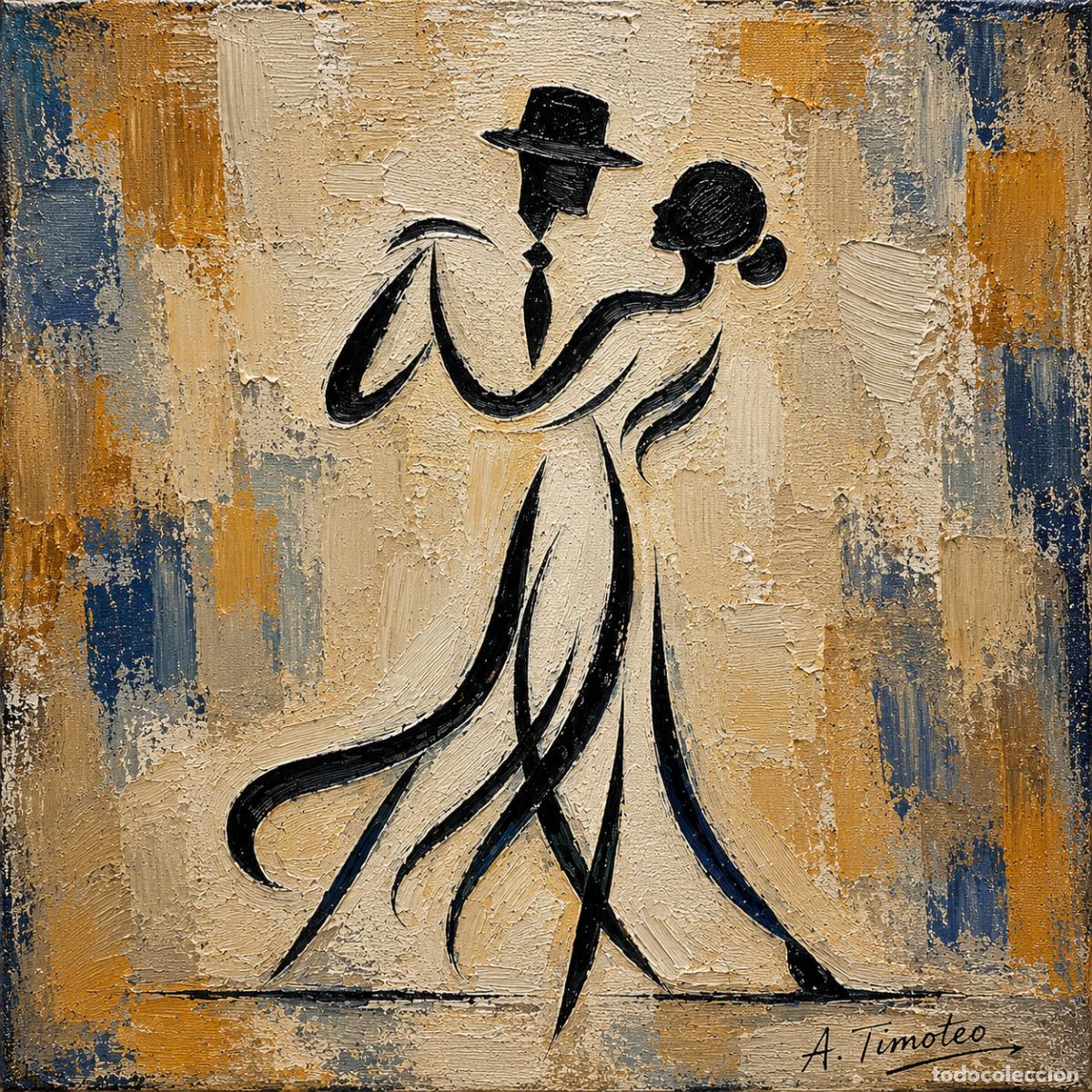 Arte: L&Aacute;MINA de LIENZO ORIGINAL, DIBUJO, ACUARELA,CUADRO.- DANZA ETERNA..H206..30x42 cm.-280g/m2.