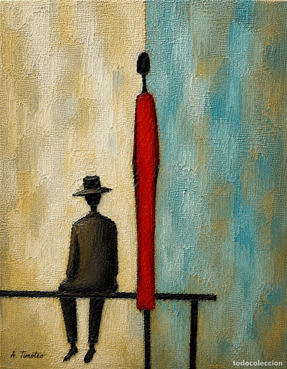 Arte: L&Aacute;MINA de LIENZO ORIGINAL, DIBUJO, ACUARELA,CUADRO.- SOLEDAD COMPARTIDA..H209..30x42 cm.-280g/m2.