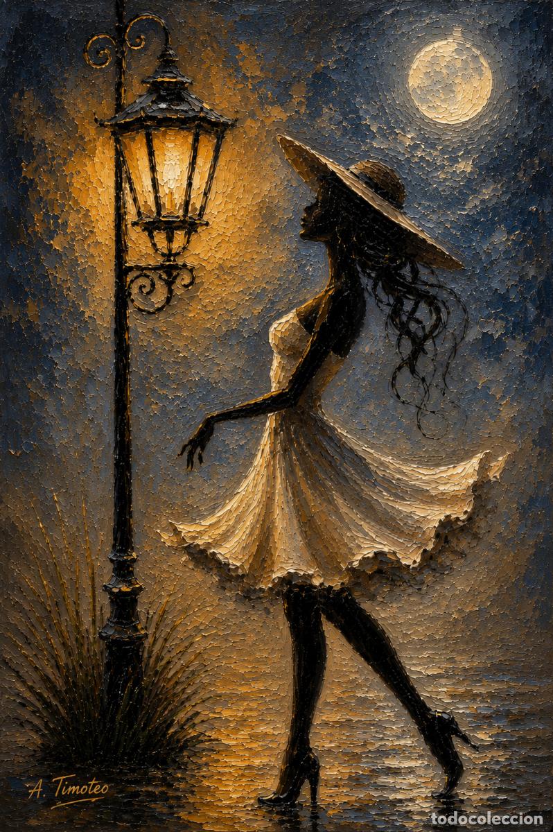 Arte: L&Aacute;MINA de LIENZO ORIGINAL, DIBUJO, ACUARELA,CUADRO.- LUZ DE LUNA..H214..30x42 cm.-280g/m2.