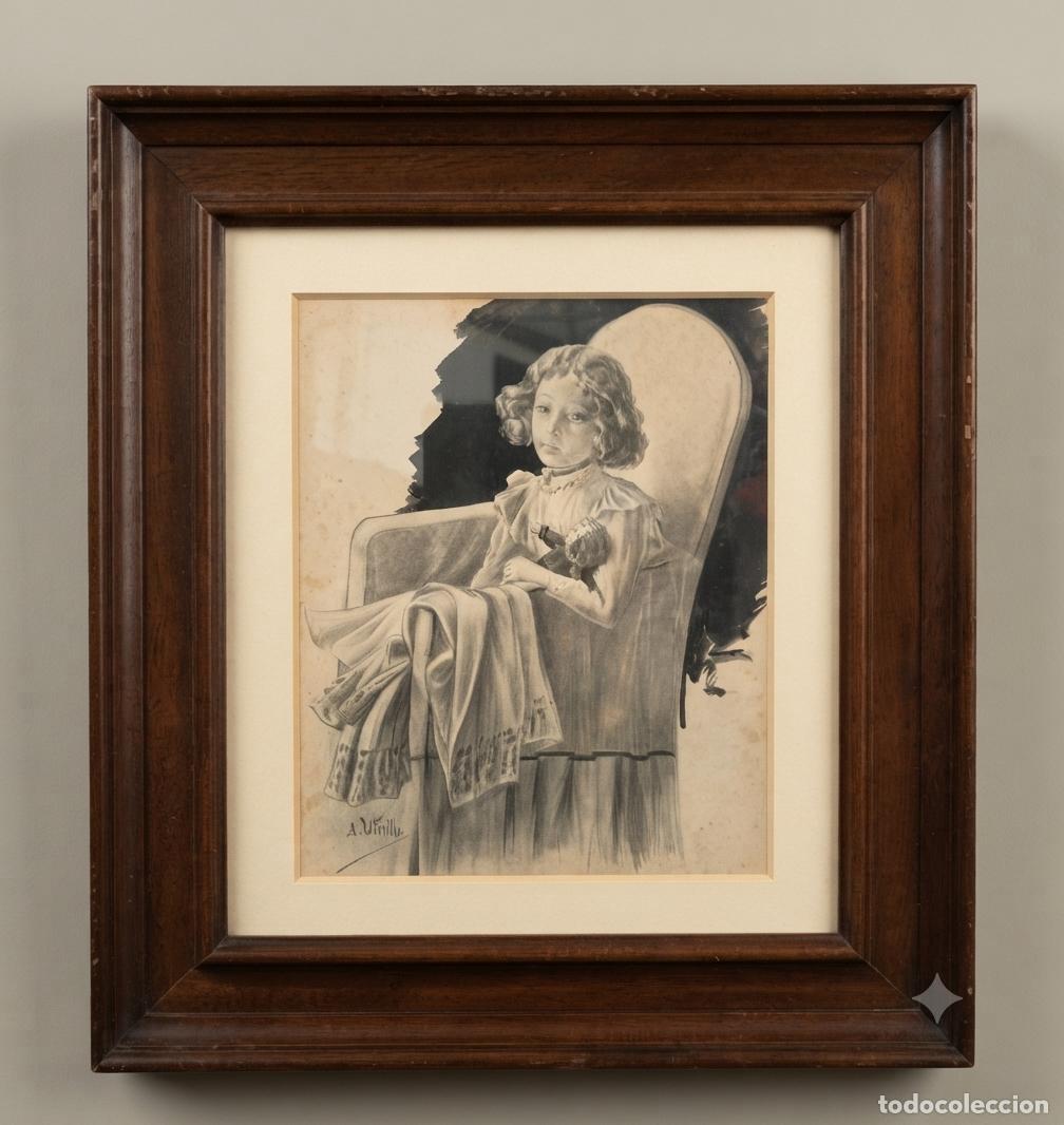 Arte: Antoni Utrillo. Ni&ntilde;a con mu&ntilde;eca. M/P