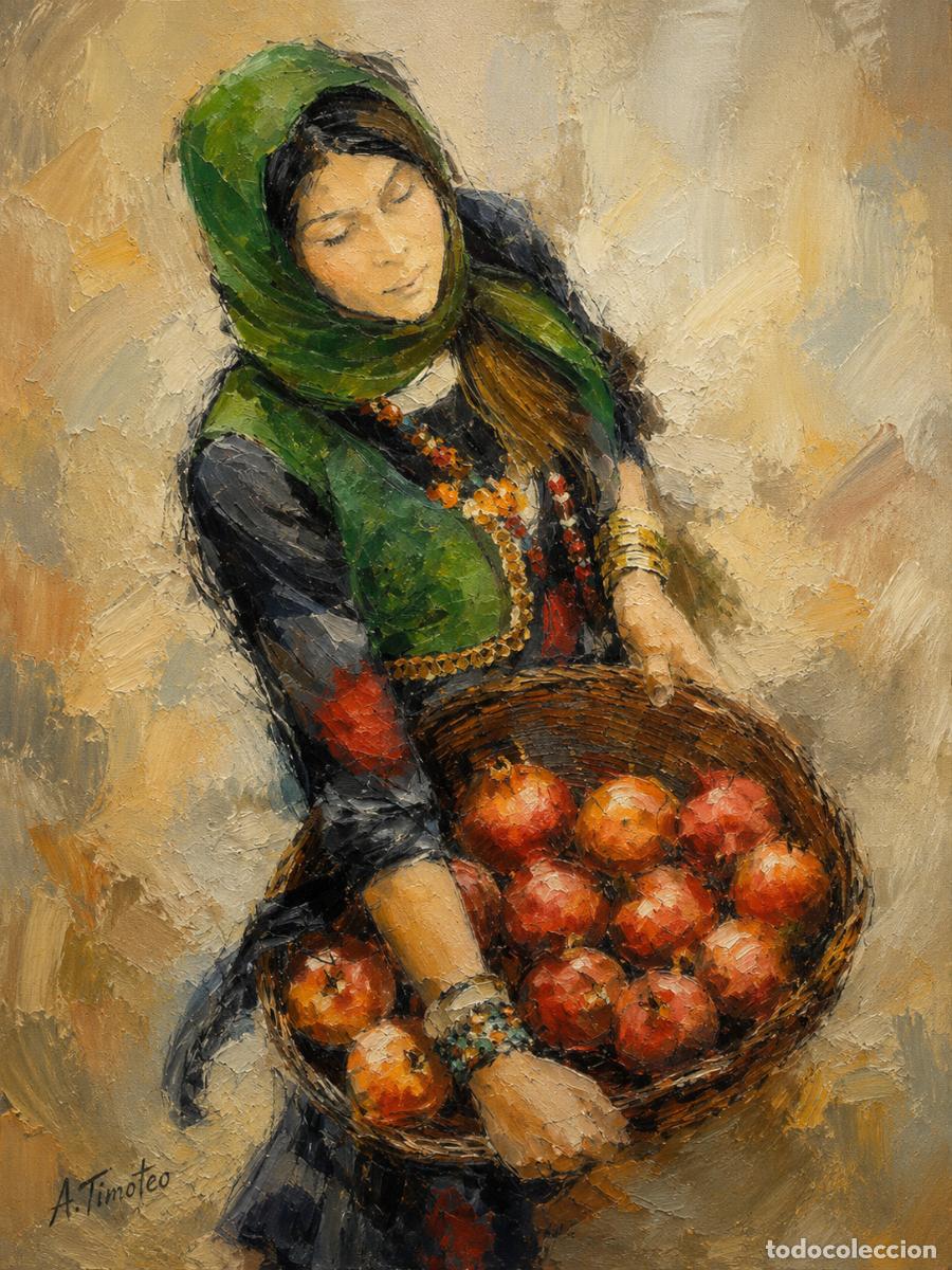 Arte: L&Aacute;MINA de LIENZO ORIGINAL, DIBUJO, ACUARELA,CUADRO.- LA GUARDIANA DE LOS G..H228..30x42 cm.-280g/m2.