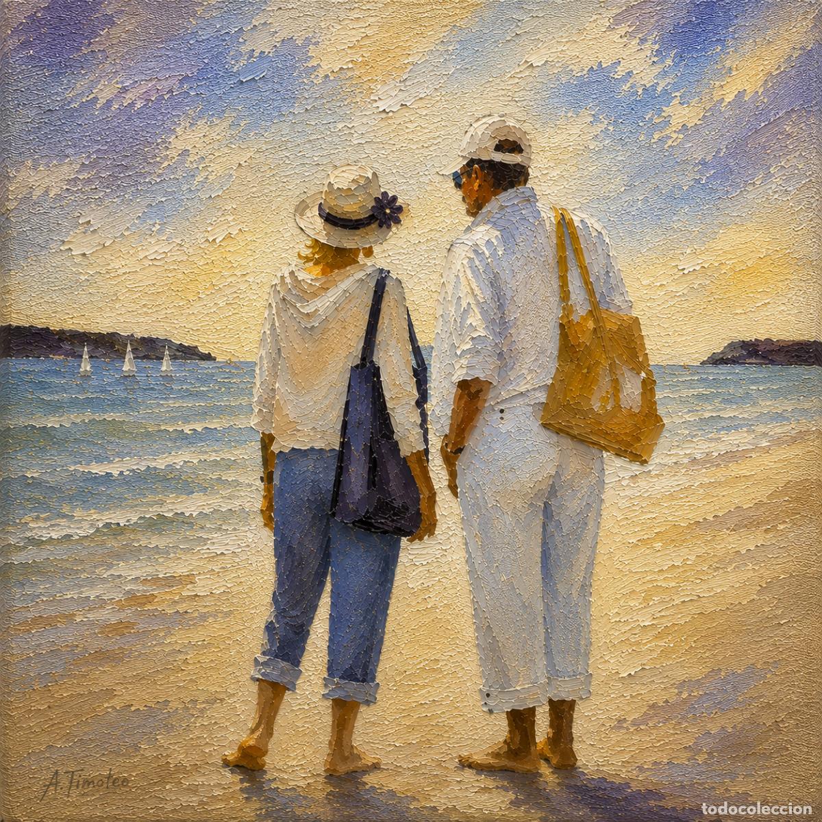 Arte: L&Aacute;MINA de LIENZO ORIGINAL, DIBUJO, ACUARELA,CUADRO.- EL CAMINO COMPARTIDO..H229..30x42 cm.-280g/m2.