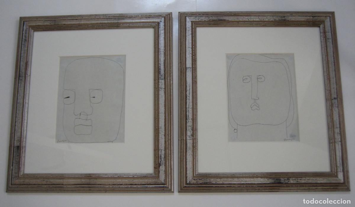 Arte: PAREJA DE DIBUJOS. P&Aacute;RRAGA. MURCIA. HACIA 1970.