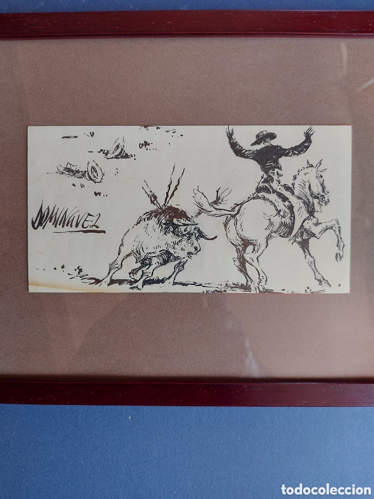 Arte: DOMINGUEZ &rdquo;BOCETO AL NATURAL DEL REJONEADOR&rdquo; DIBUJO EPOCA