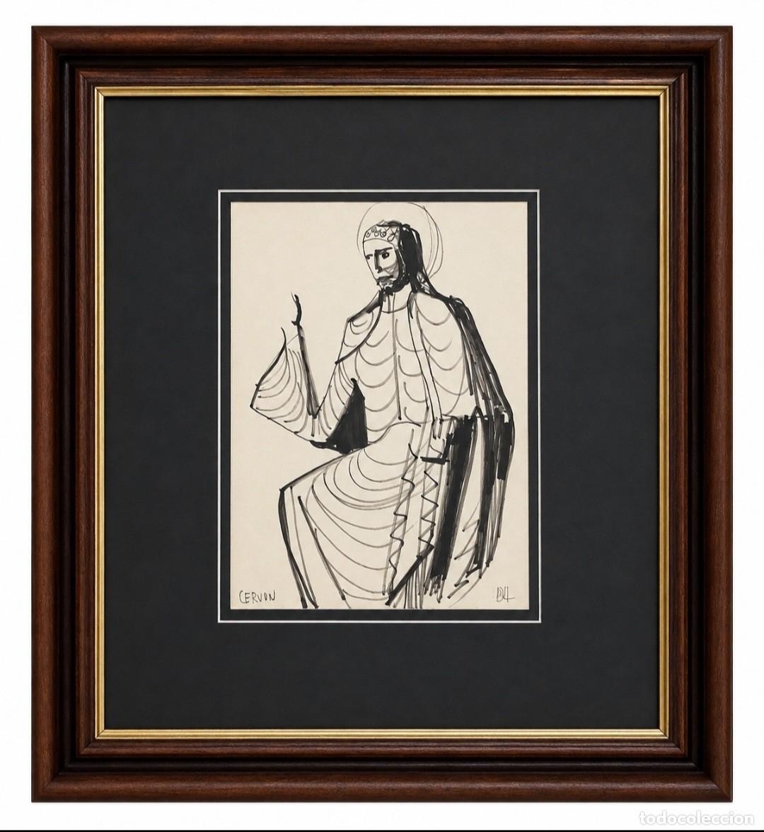 Arte: Jos&eacute; Mar&iacute;a DE LABRA (1924-1994) &rdquo;San Barth&eacute;lemy, Cervon,Francia &rdquo; rotulador (35.5 x 24.5) I.VI.1955