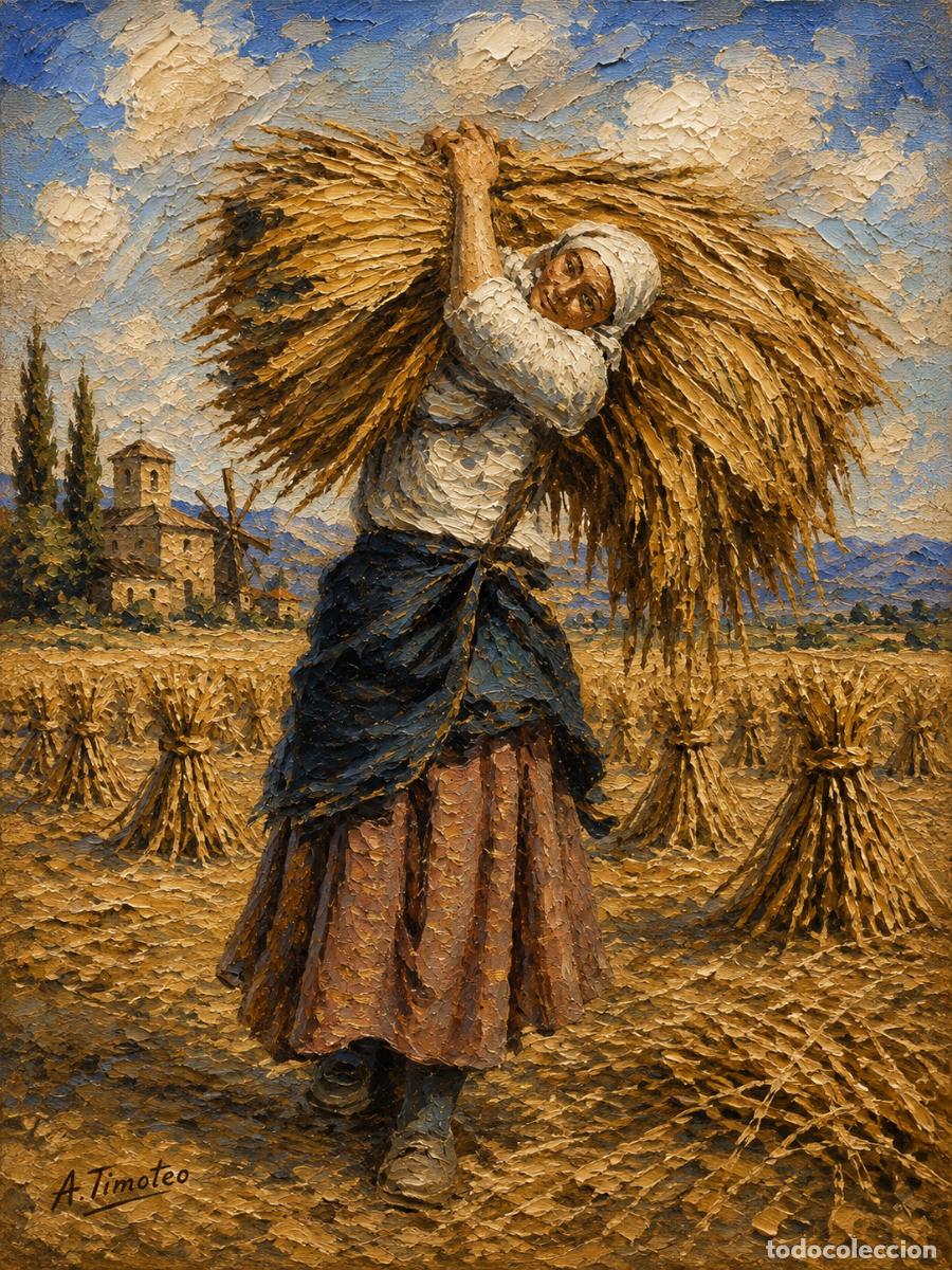Arte: L&Aacute;MINA de LIENZO ORIGINAL, DIBUJO, ACUARELA,CUADRO.- LA FUERZA DEL CAMPO ..H242..30x42 cm.-280g/m2.