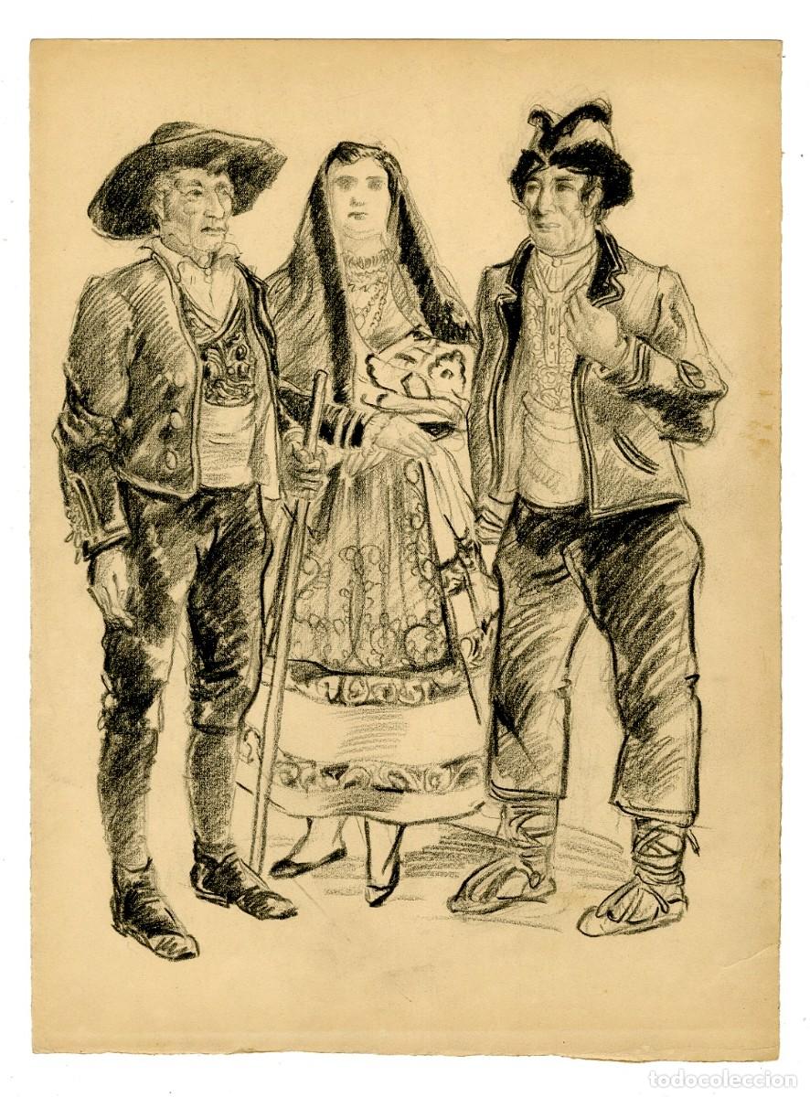 Arte: (C) Dibujo Original de Luis Macaya - Soria Castilla la Vieja - T&eacute;cnica Carb&oacute;n 28x37cm