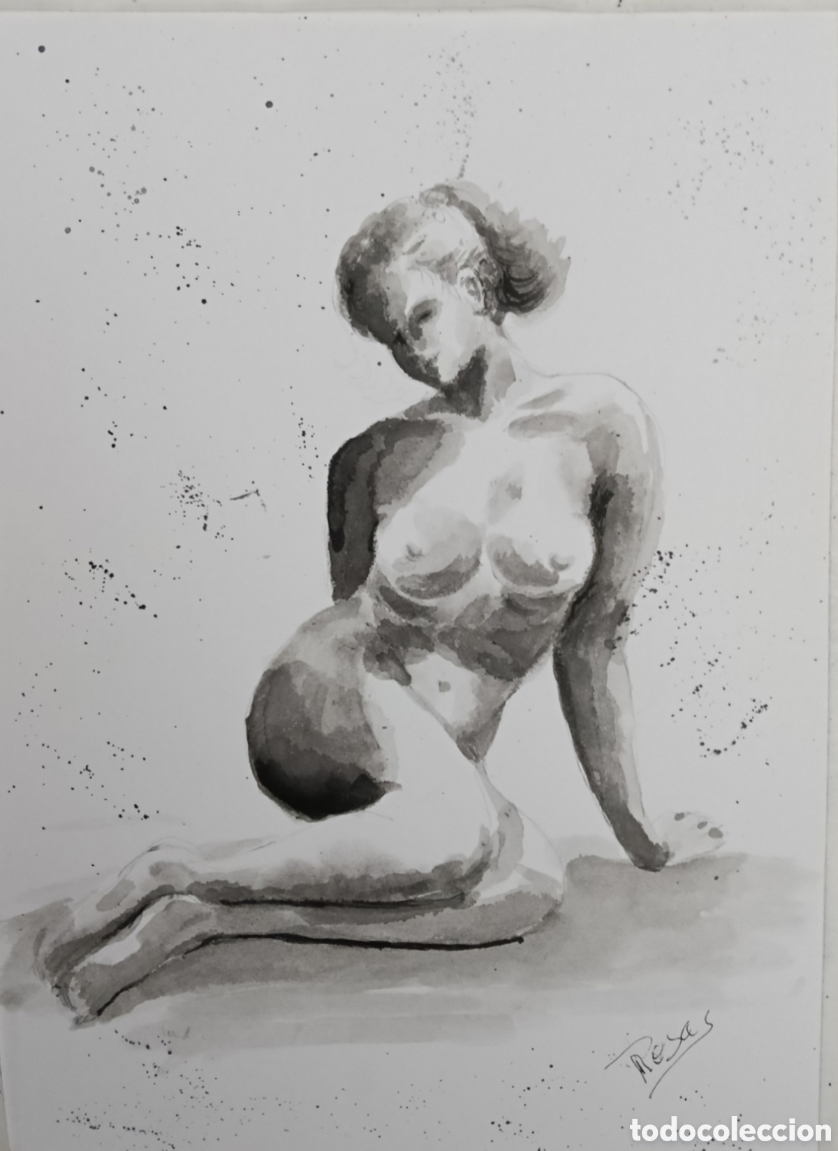 Arte: Tinta china. Desnudo mujer