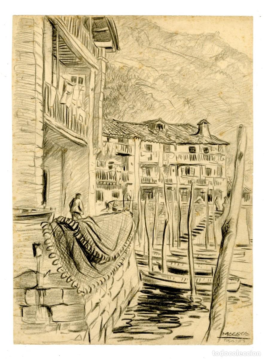 Arte: (C) Dibujo Original de Luis Macaya - Pasajes - T&eacute;cnica Carb&oacute;n 28x37cm