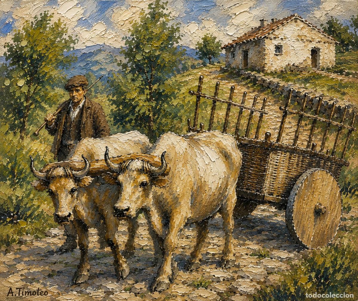 Arte: L&Aacute;MINA de LIENZO ORIGINAL, DIBUJO, ACUARELA,CUADRO.- EL CARRETERO ..H253..30x42 cm.-280g/m2.