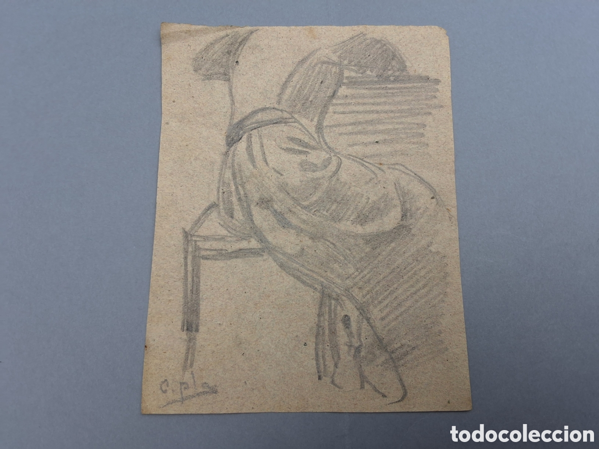 Arte: Cecilio Pla. Dama sentada de espaldas.
