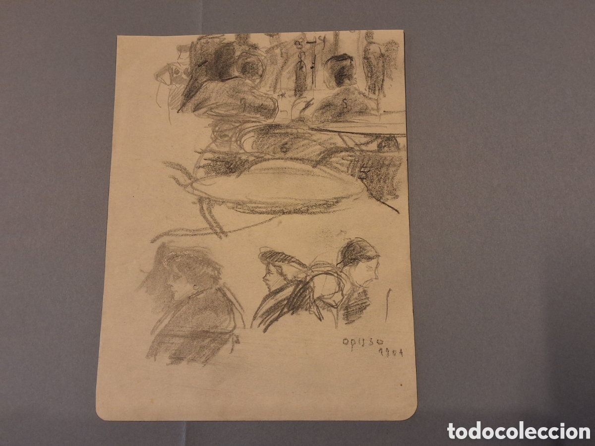 Arte: Ricardo Opisso. Apuntes en el caf&eacute;.