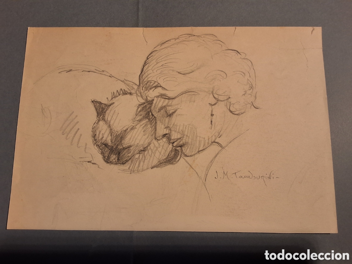 Arte: Jose Maria Tamburini. Dama y gato.