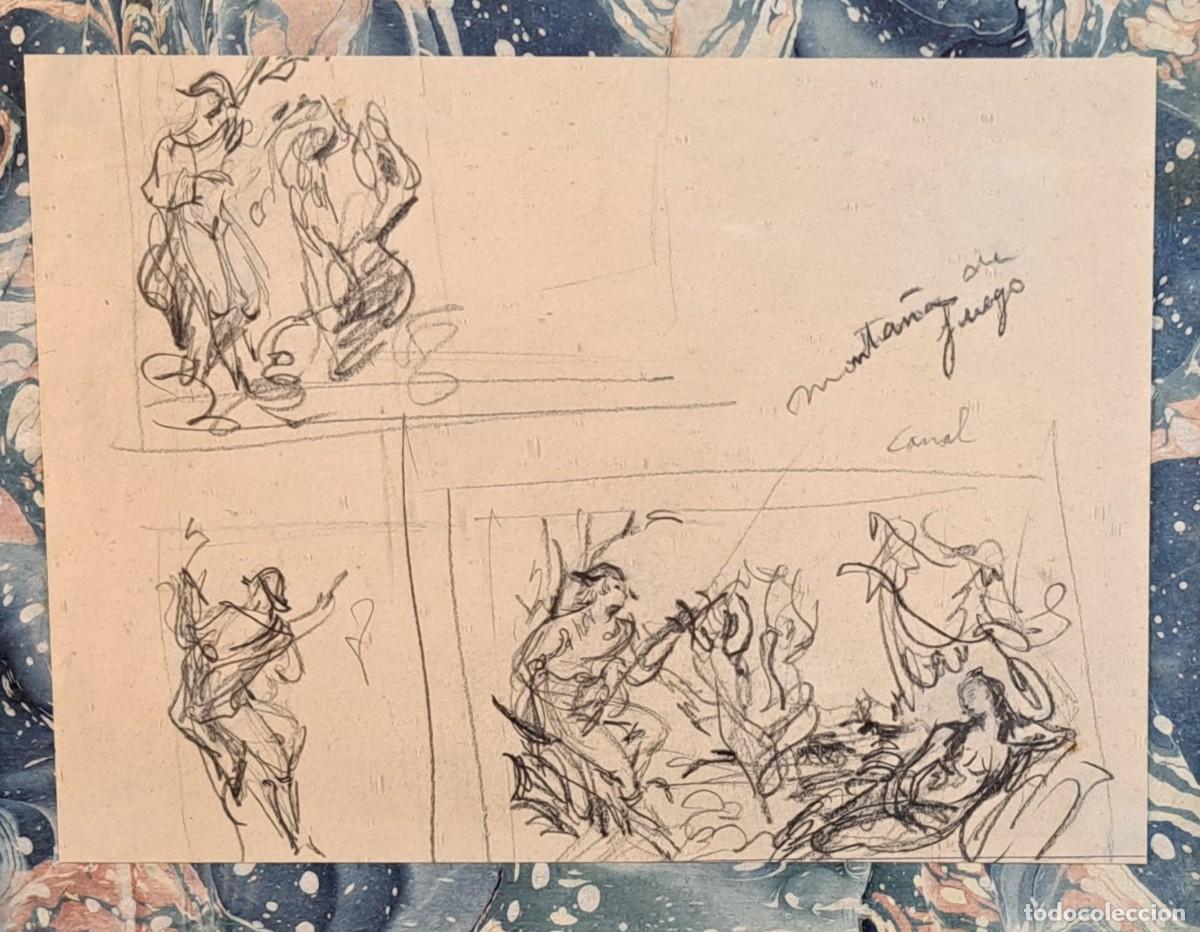 Arte: Boceto &ldquo;Monta&ntilde;a de fuego&rdquo; &ndash; dibujo firmado Canal