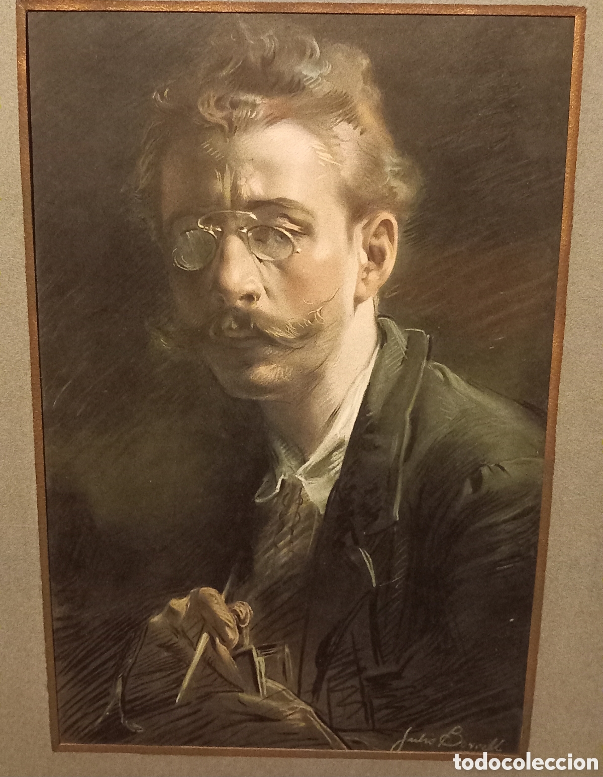 Arte: Retrato a pastel Julio Borrell I Pla