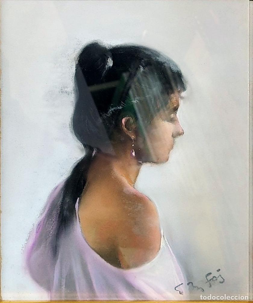 Arte: &Oacute;leo. Retrato de mujer. Enric Montserrat Foj. 30 x 36 cm