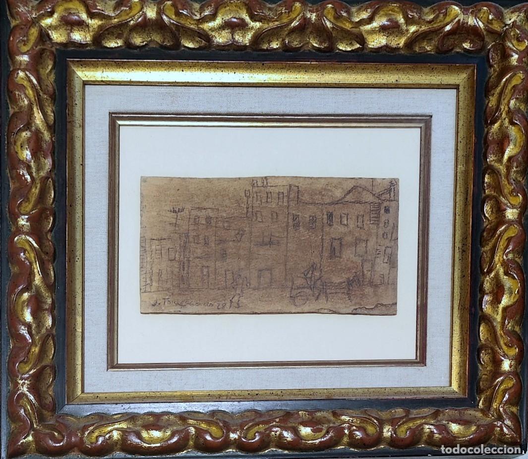 Arte: Dibujo de Joaqu&iacute;n Torres Garc&iacute;a. Paisaje urbano. 42 x 36,5 cm
