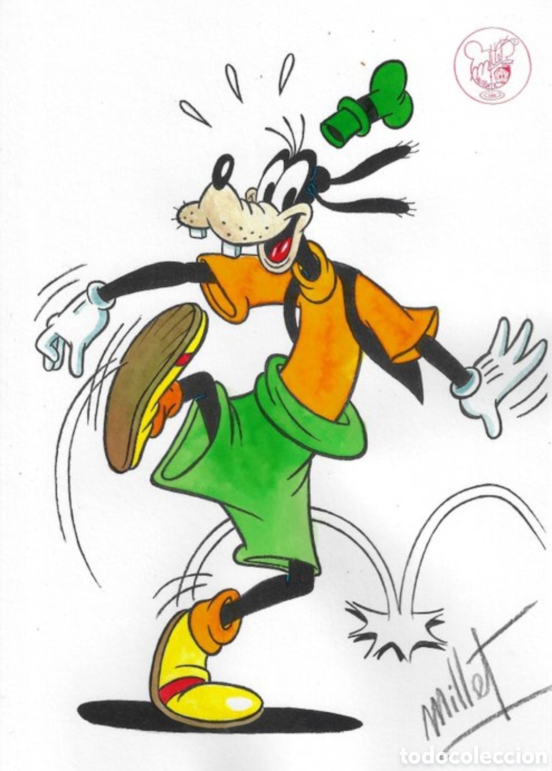 Arte: Goofy Disney original firmado &ndash; Obra &uacute;nica de dibujante Disney