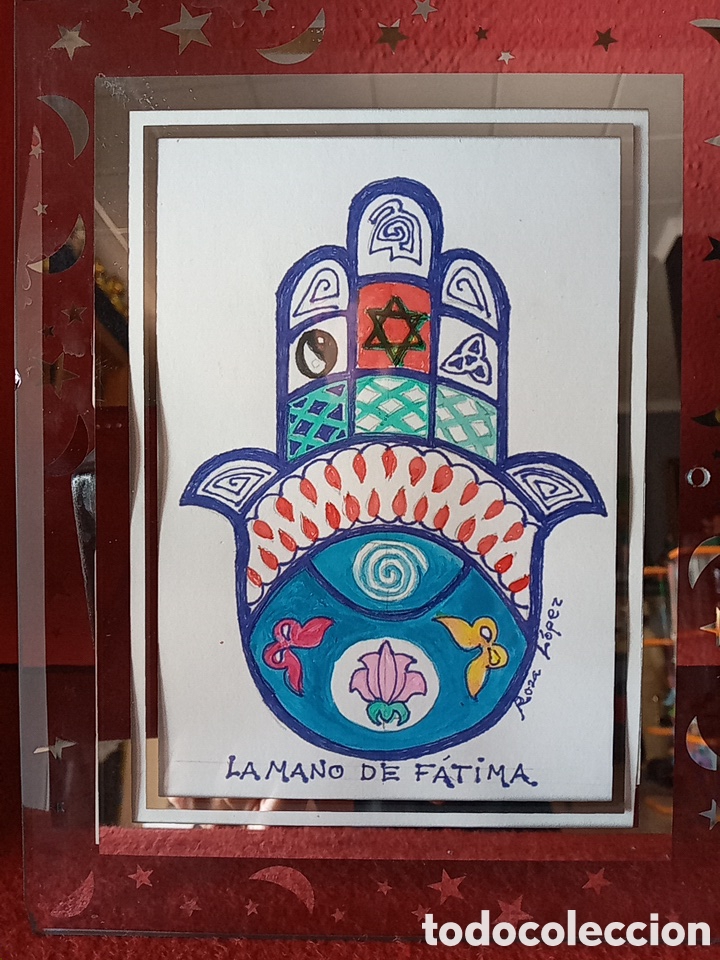 Arte: LA MANO DE F&Aacute;TIMA.PEQUE&Ntilde;O CUADRO FIRMADO ROSA L&Oacute;PEZ