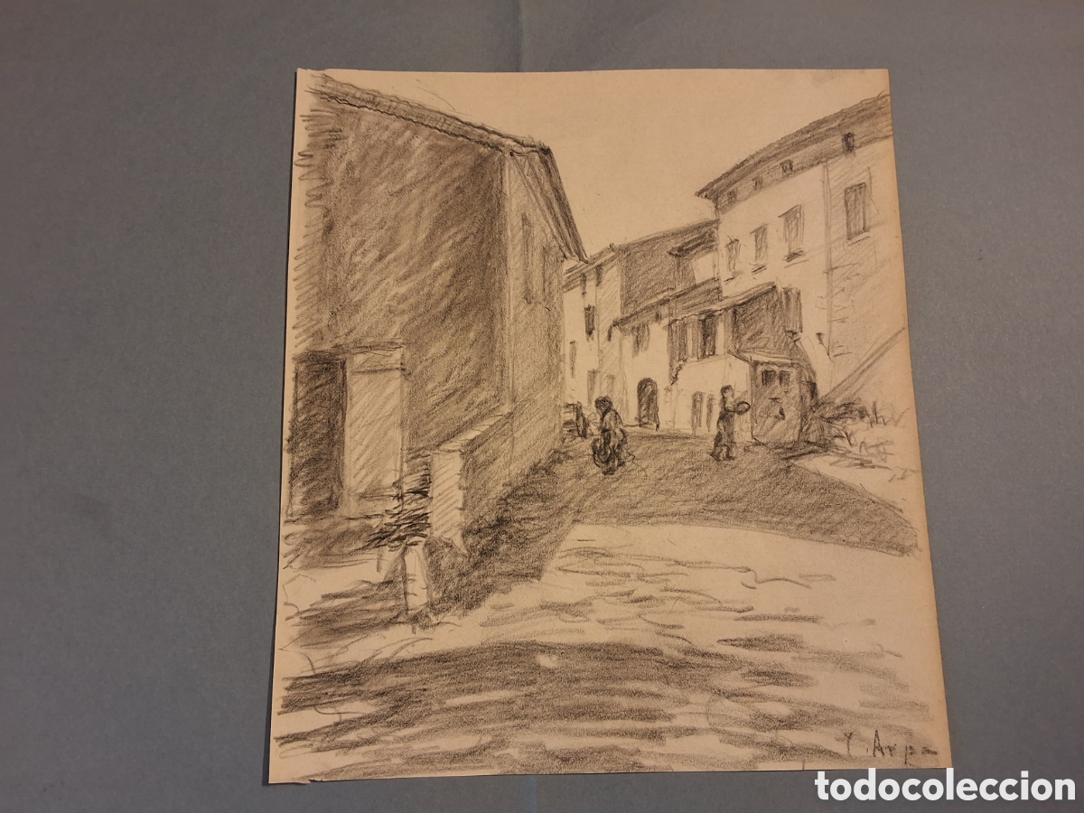 Arte: Jose Arpa. Una calle de un pueblo.