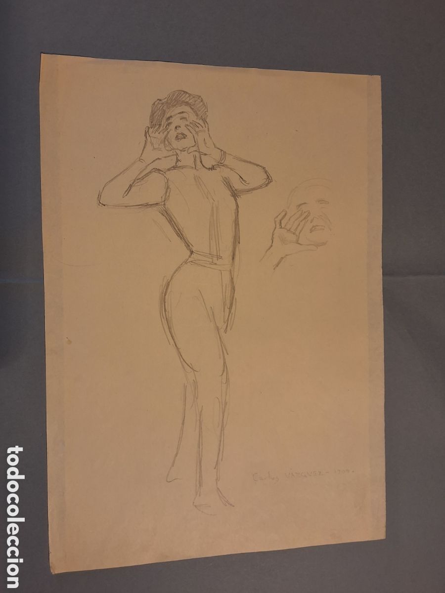 Arte: Carlos Vazquez. Dama llamando a alguien.