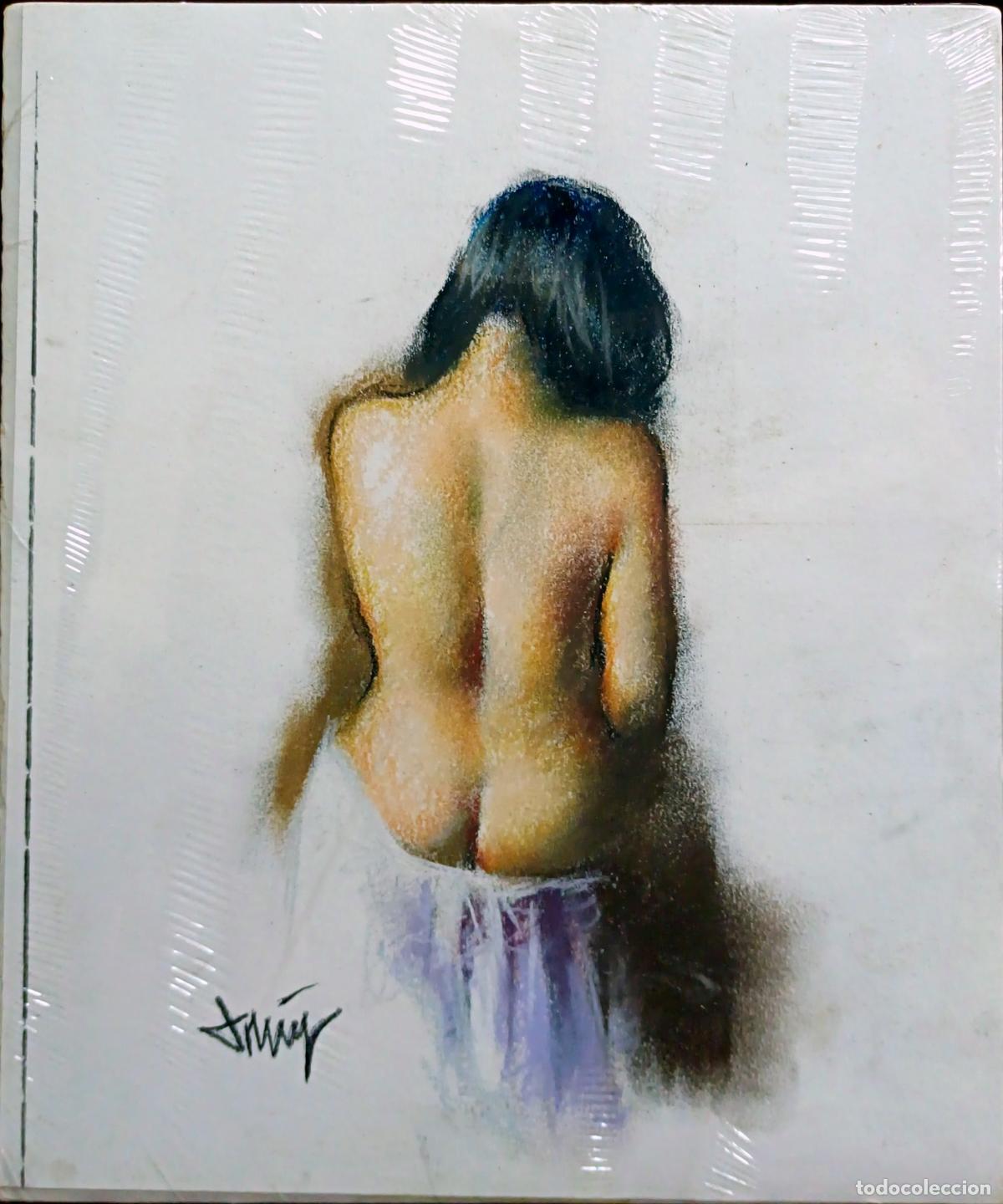 Arte: PASTEL. NU FEMENINO DE ESPALDA. DOMINGO &Aacute;LVAREZ G&Oacute;MEZ. 22,5 x 27 CM