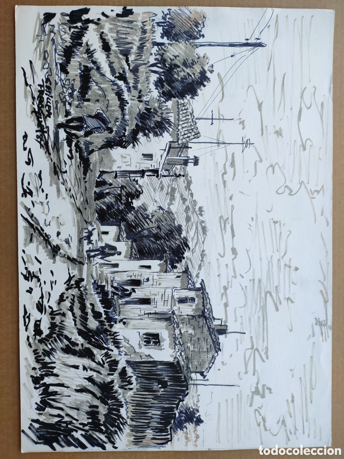Arte: Guillem Fresquet dibujo tinta firmado en 1984