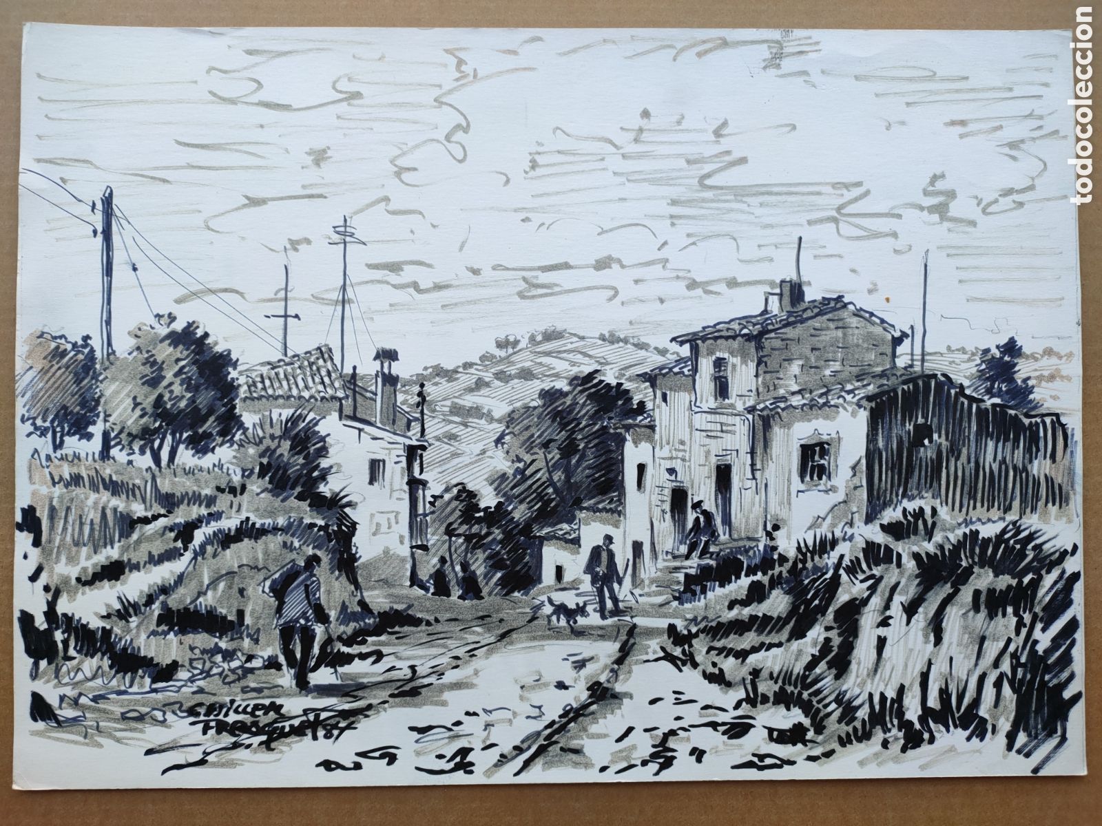 Arte: Guillem Fresquet dibujo tinta firmado en 1984