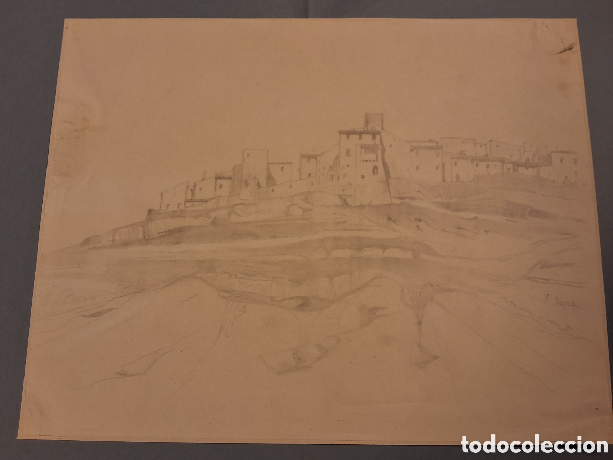 Arte: Jose Arpa. Vista general de un pueblo.