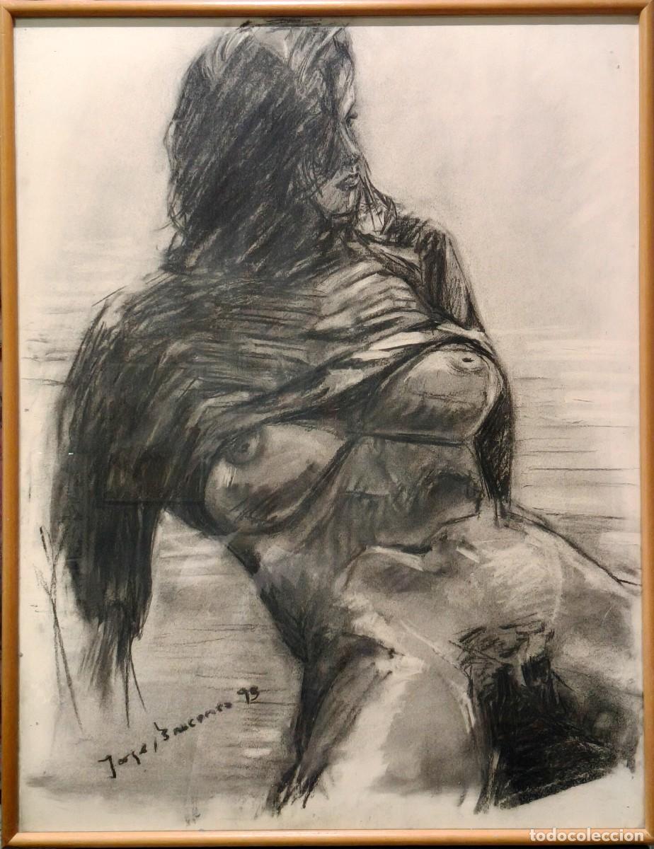 Arte: Jorge Bascones (Desnudo femenino) &bull; Carboncillo sobre papel &bull; 50x65 cm &bull; Dibujo original enmarcado