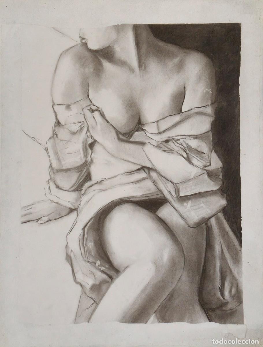 Arte: Jorge Bascones (Desnudo femenino II) &bull; Carboncillo sobre papel &bull; 50x65 cm &bull; Dibujo original