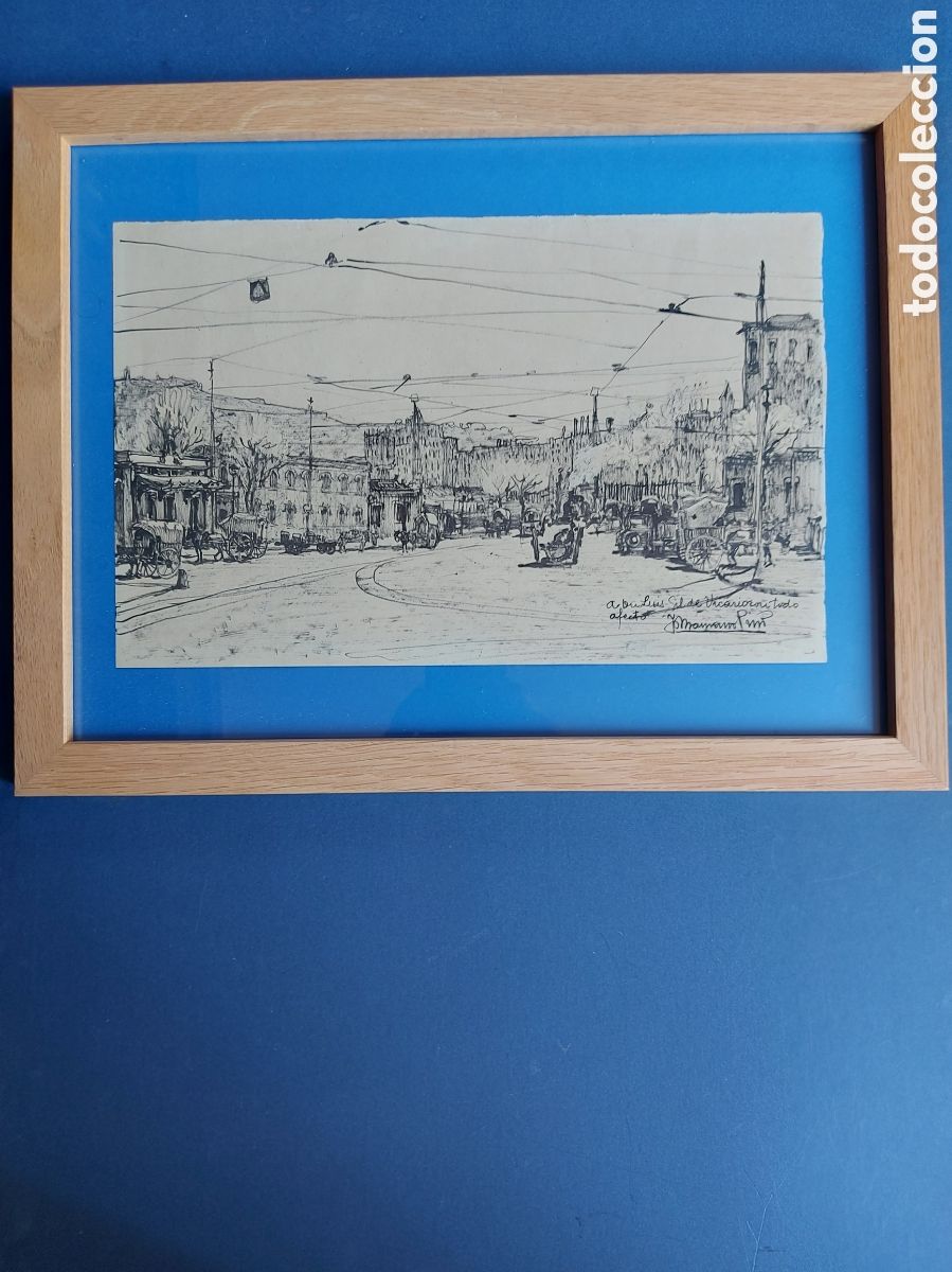 Arte: &rdquo;BOCETO DE LA CIUDAD AL PRINCIPIO DEL SIGLO XX&rdquo; DIBUJO EPOCA