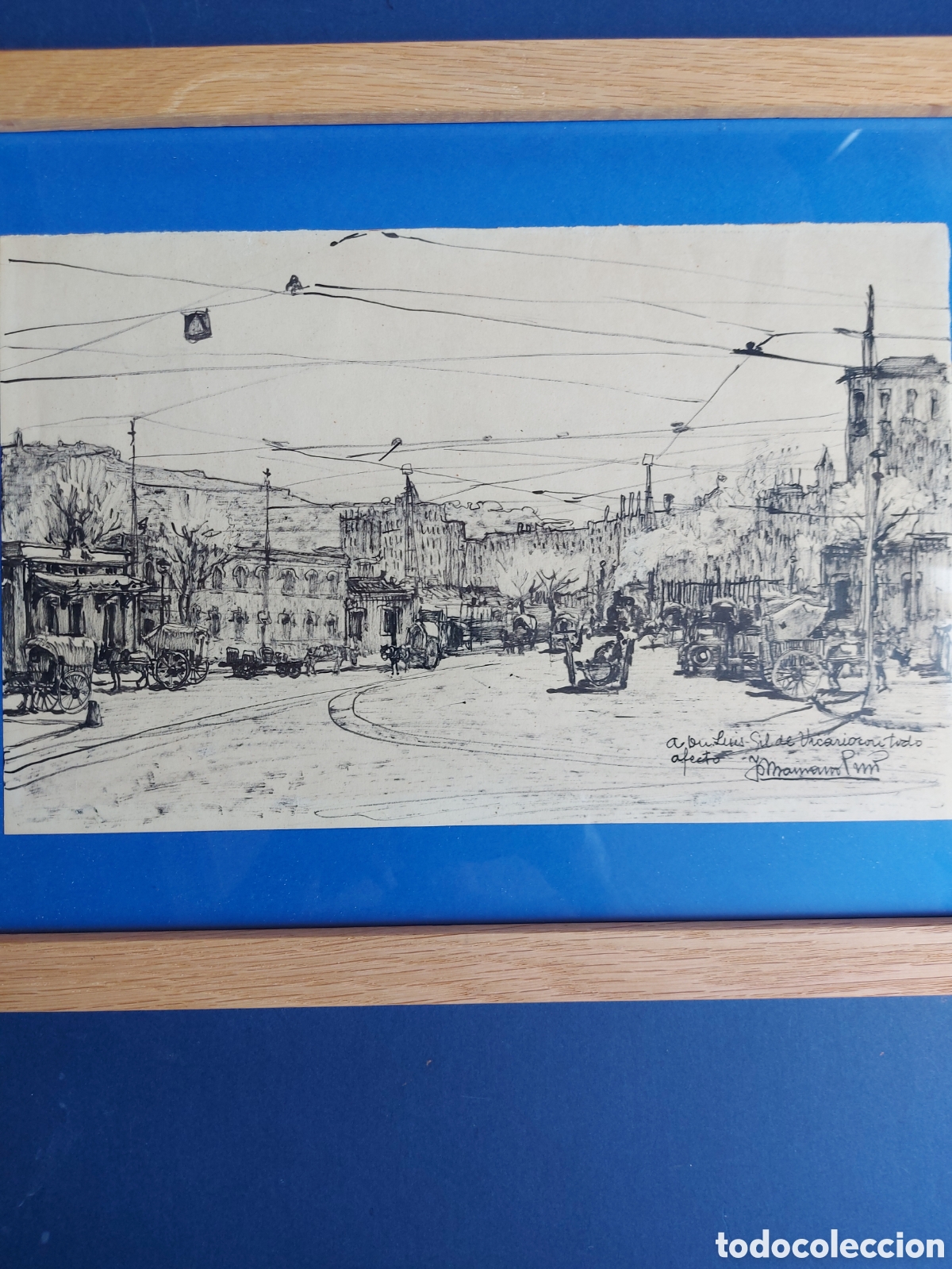 Arte: &rdquo;BOCETO DE LA CIUDAD AL PRINCIPIO DEL SIGLO XX&rdquo; DIBUJO EPOCA