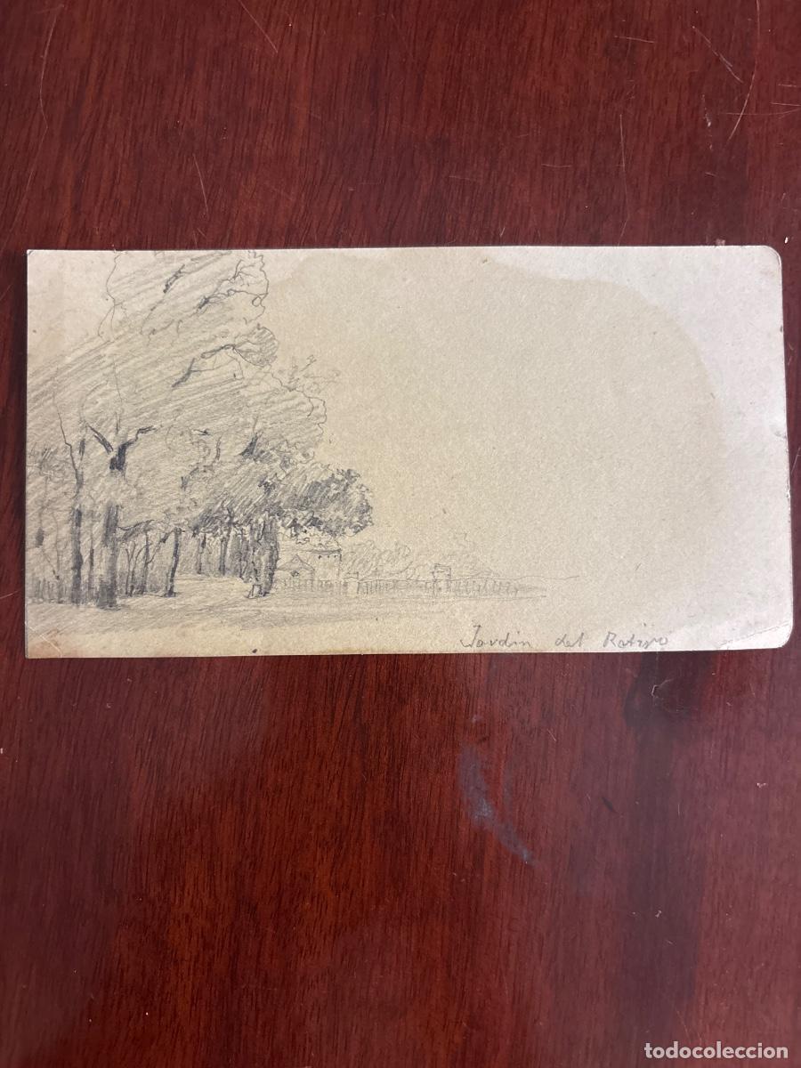 Arte: Dibujo a l&aacute;piz del Jard&iacute;n del Retiro, Madrid