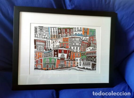 Arte: Cuadro Agnes Fong Fachadas de Almer&iacute;a - Repodrucci&oacute;n. L&aacute;mina numerada y firmada enmarcada
