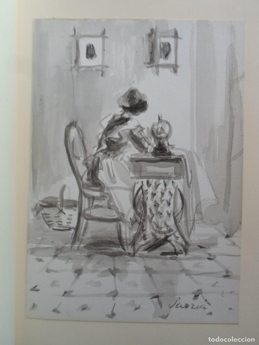 Arte: Catalina Sarri&agrave; (Girona 1927&ndash;) dibujo1994 de 23x16 montado papel 21x32cms, firmado mano. En perfecto