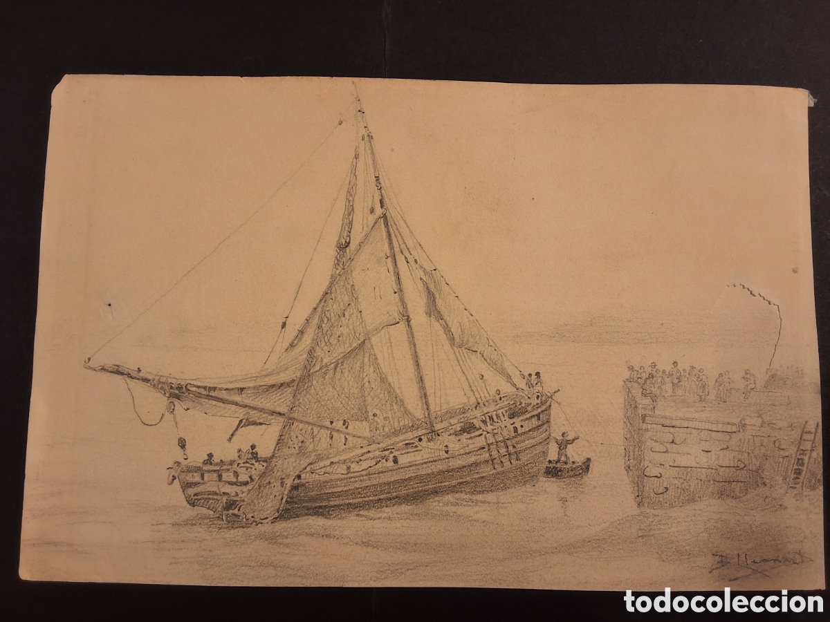 Kunst: Benito Lleonart. Barco en el Puerto.