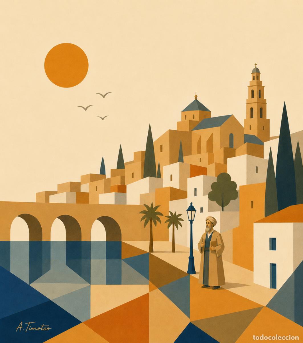 Arte: L&Aacute;MINA EN ACUARELA T&iacute;tulo C&Oacute;RDOBA,estilo (ACUARELA GEOM&Eacute;TRICA ANDALUZA)Firma.-A.TIMOTEO.