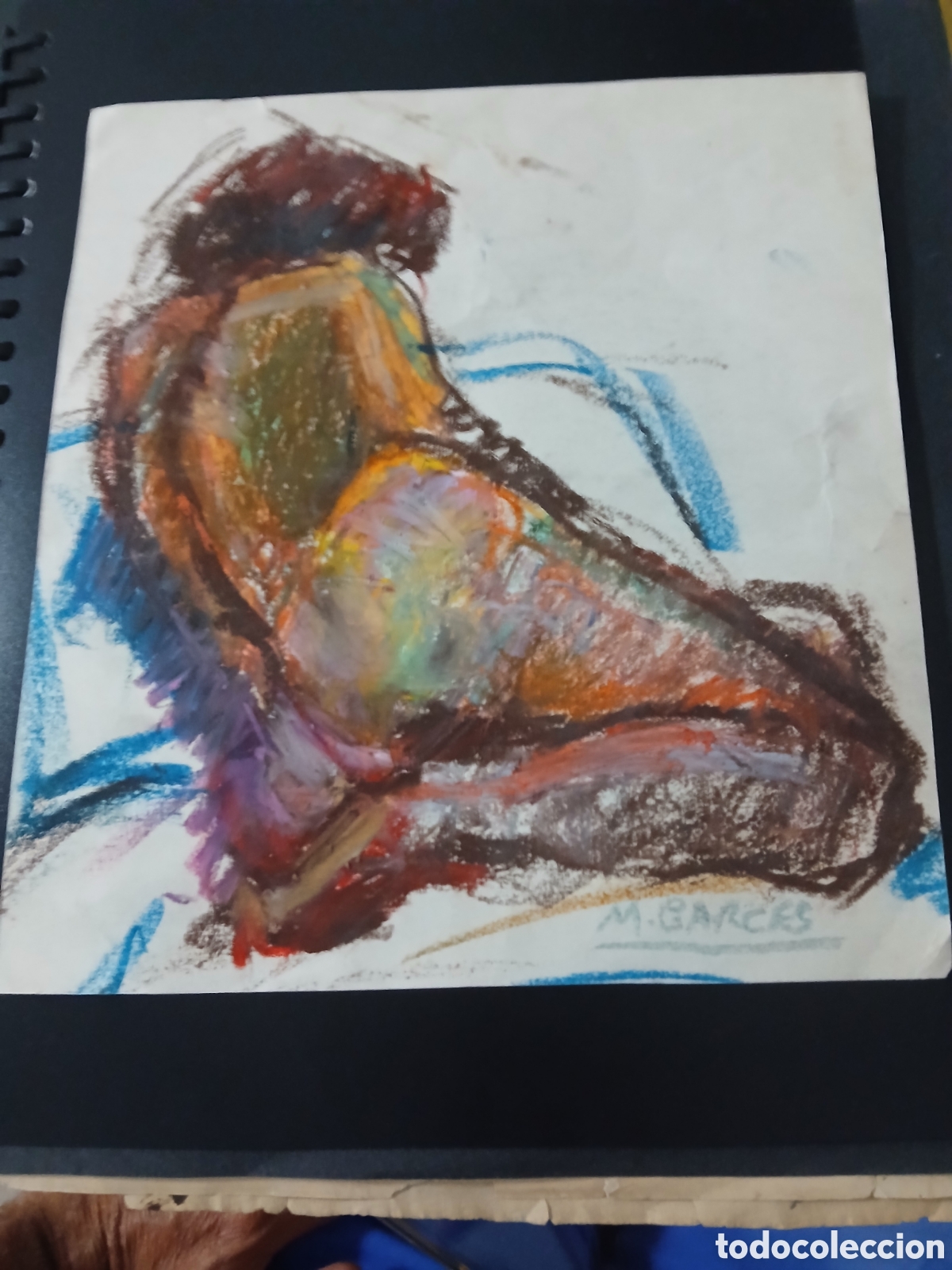 Arte: Dibujo a cera firmado m,garces