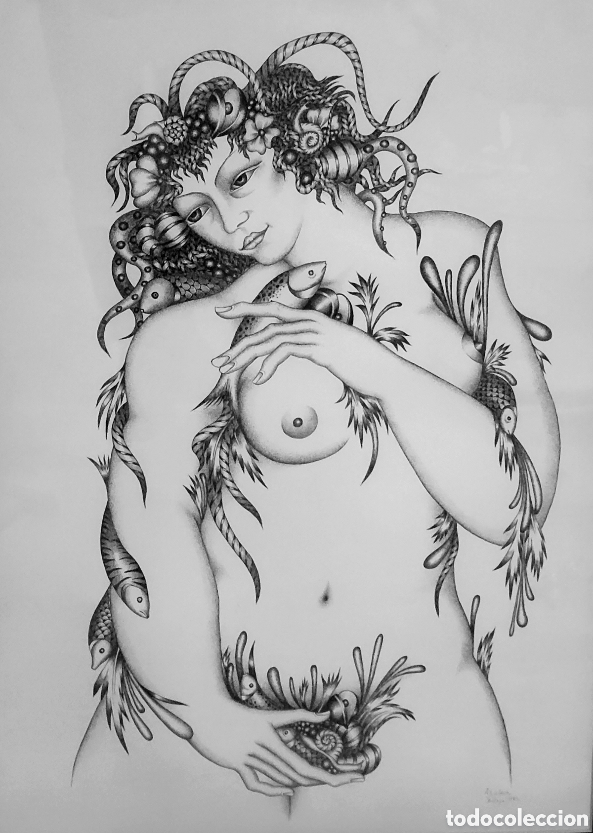 Arte: Pepe Aguilera (Granada) precioso y magnifico dibujo pluma, firmado.