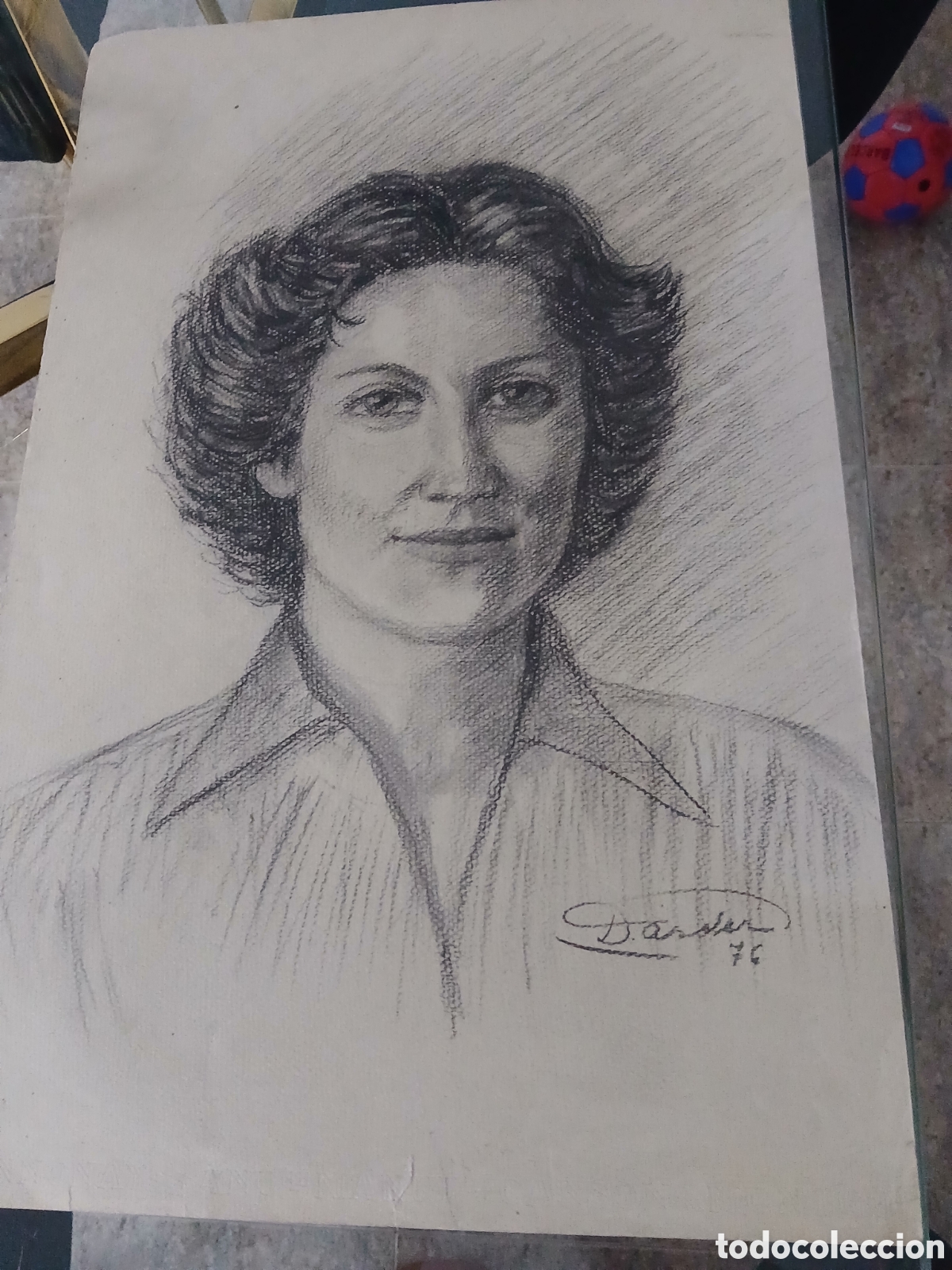 Kunst: Dibujo retrato firmado
