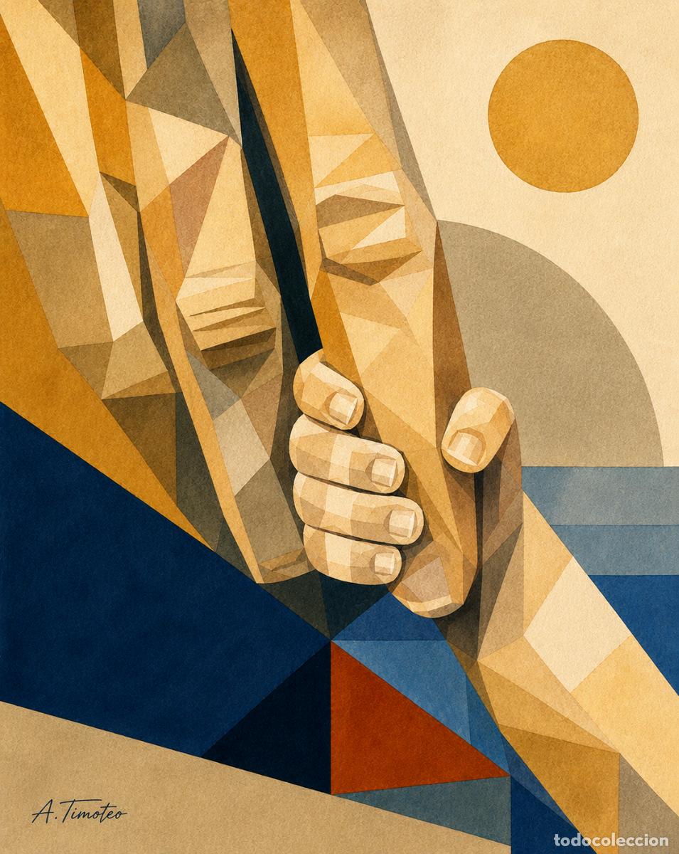 Arte: T&eacute;cnica mixta sobre papel.Firmado y creado en su estilo de ACUARELA GEOM&Eacute;TRICA POR.-A.Timoteo.-