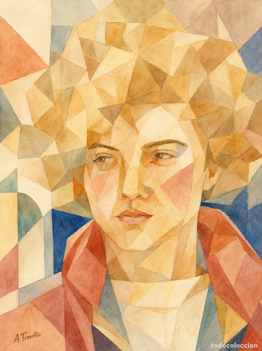 Arte: T&eacute;cnica mixta sobre papel.Firmado y creado en su estilo de ACUARELA GEOM&Eacute;TRICA POR.-A.Timoteo.-