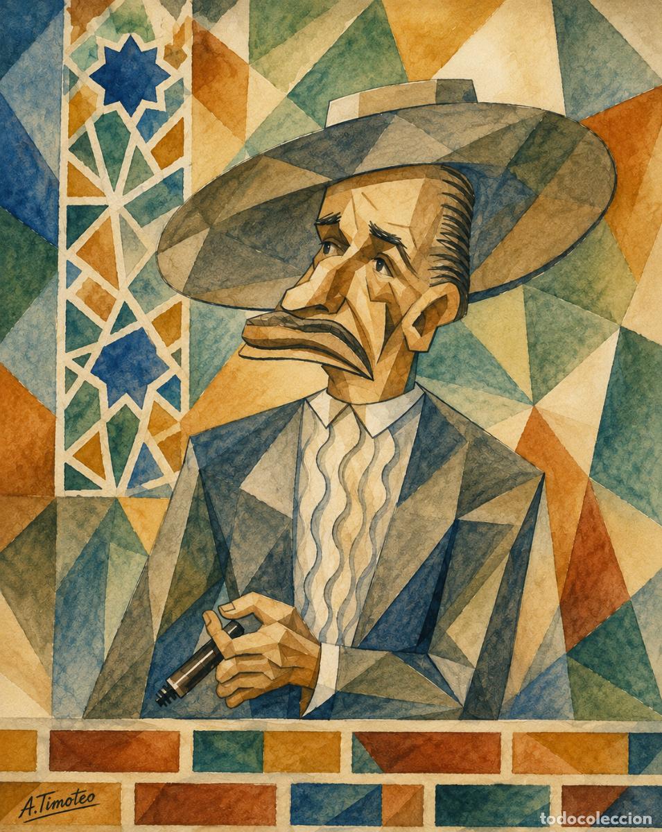 Arte: T&eacute;cnica mixta sobre papel.Firmado y creado en su estilo de ACUARELA GEOM&Eacute;TRICA POR.-A.Timoteo.-