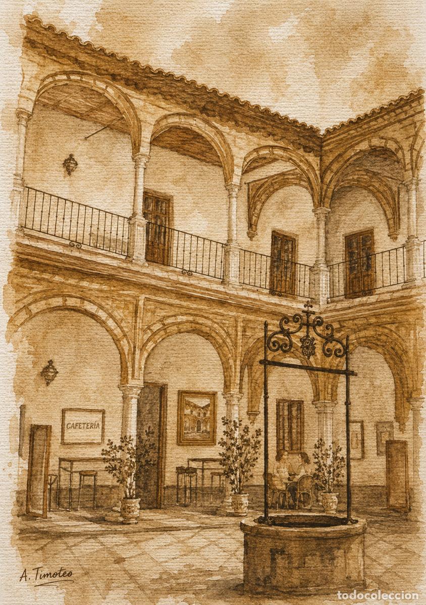 Arte: T&eacute;cnica en Acuarela SEPIA sobre papel formato 42 x 30 cm..Firmado y creado por -A.Timoteo.-