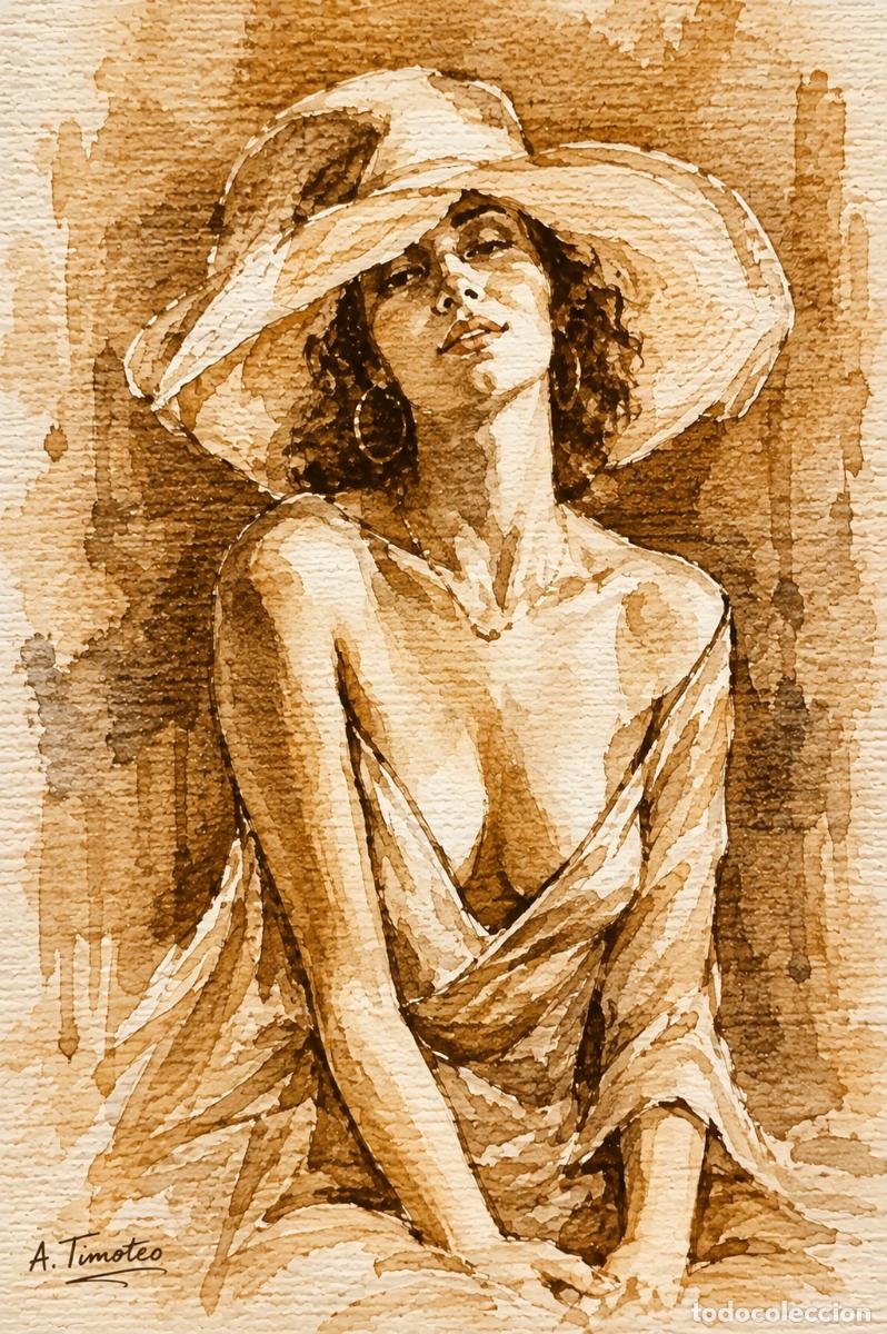 Arte: T&eacute;cnica en Acuarela SEPIA sobre papel formato 42 x 30 cm..Firmado y creado por -A.Timoteo.-