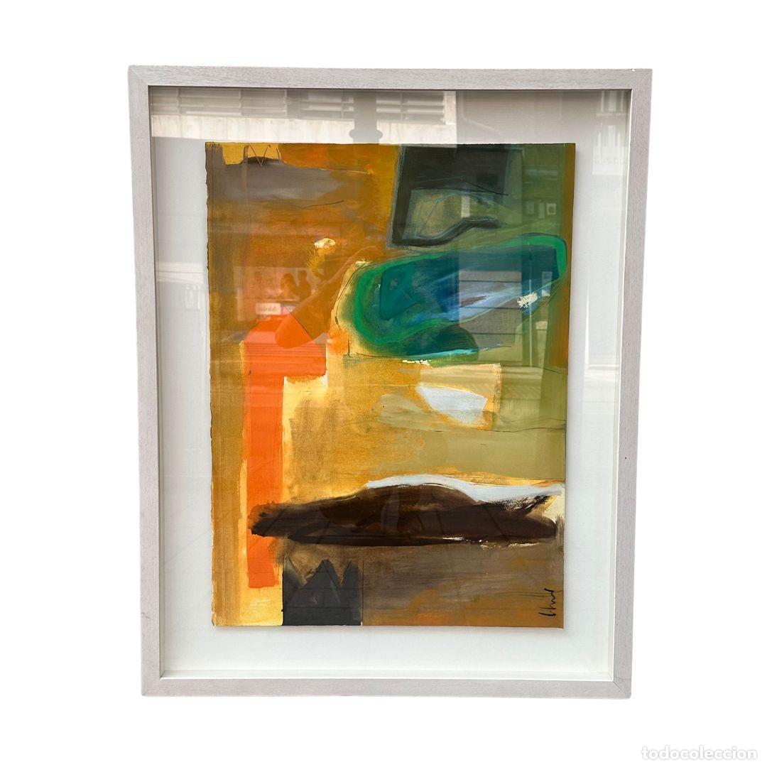 Arte: T&eacute;cnica mixta sobre papel &ldquo;Composici&oacute;n abstracta&rdquo;, Lorenzo Colomo, Arte Contempor&aacute;neo, s. XXI