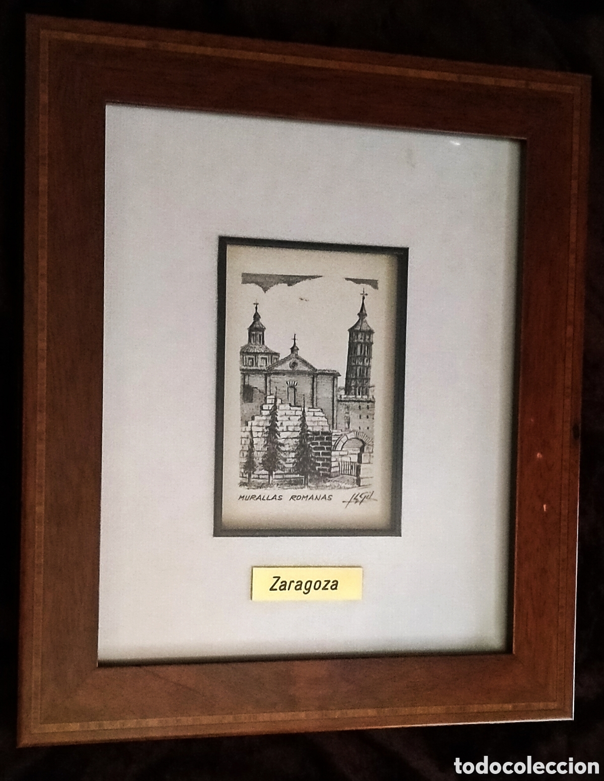 Arte: DIBUJO a TINTA (Plumilla) / (REALISMO). * MURALLAS ROMANAS *. FDO.: I. L. GIL (IGNACIO LORENZO GIL)
