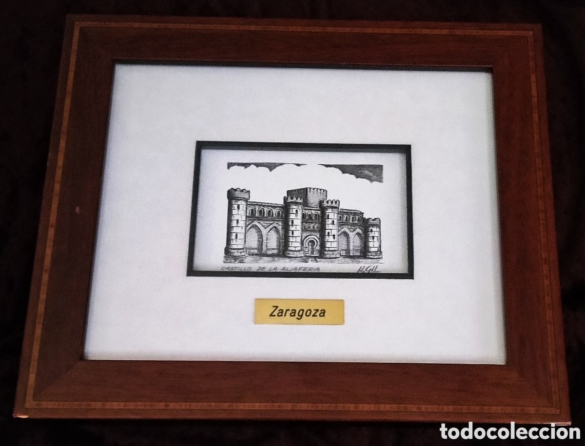 Arte: DIBUJO a TINTA (Plumilla) / (REALISMO). *CASTILLO DE LA ALJAFERIA*. FDO.: I. L. GIL (I. LORENZO GIL)