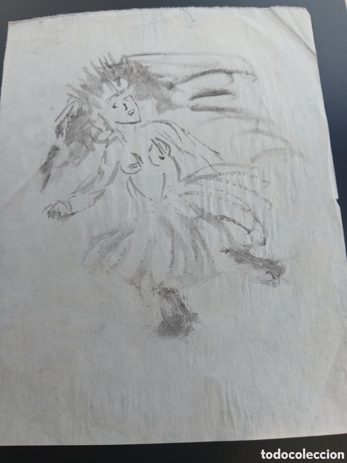 Arte: Dibujo aguada tinta original sin identificar